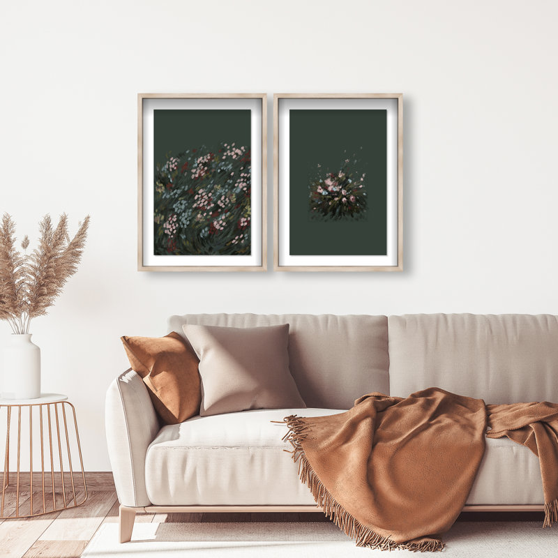 Subtle Universe Set Shadowbox Abstract Print by Oliver Gal, Black Frame, 10 x 15, 21"H x 31"W, Natural Oak Shadowbox
