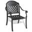 6 chaises de patio en fonte d'aluminium, coussins rouges à structure noire, moulage traditionnel pour des motifs élégants, résistance à la corrosion thermolaquée, siège confortable et avec une conception large et empilable, toutes