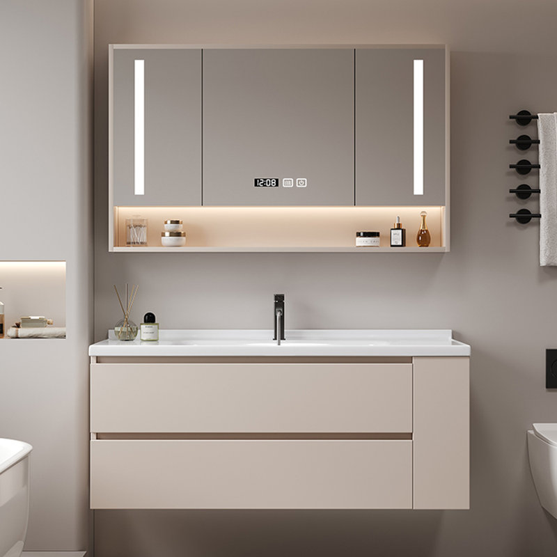 armoire de salle de bain légère et luxueuse