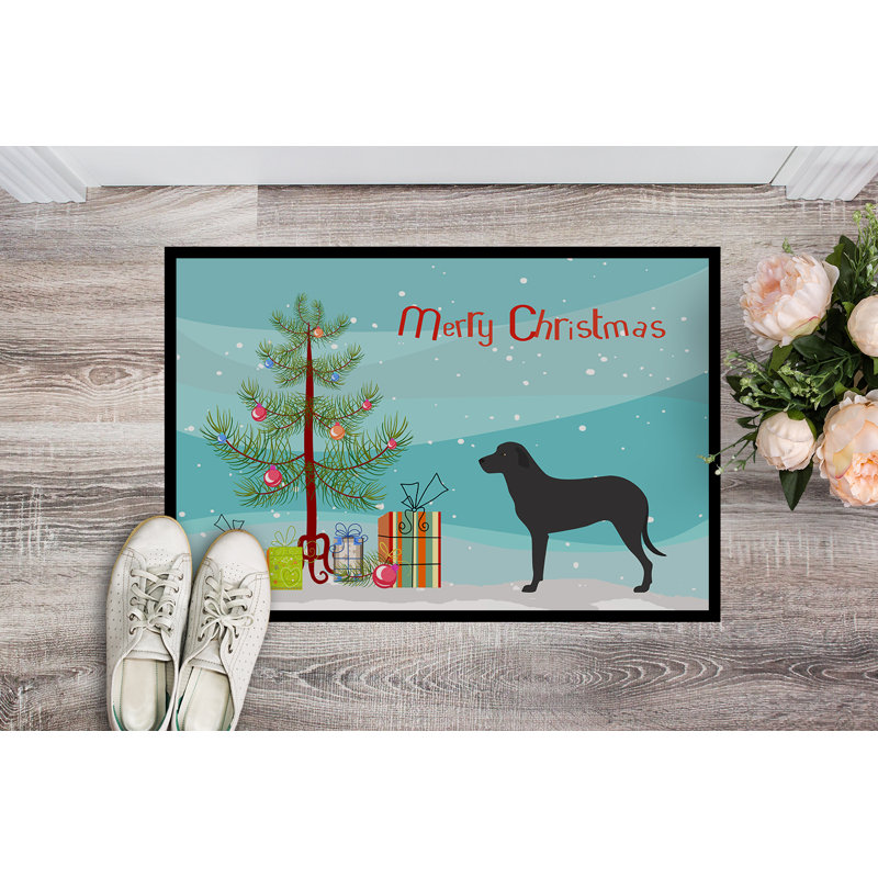 Tapis de noël pour l’extérieur antidérapant majorca berger dog, Rectangle 1 pi 6 po x 2 pi 3 po