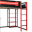 Lit mezzanine en bois avec bureau, tablettes, prise de courant, ports USB / Type-C et lumière RVB-98471919