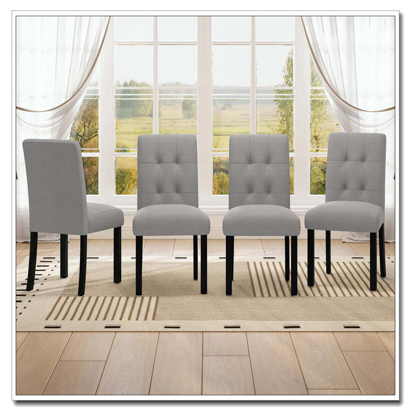 Chaise de salle à manger 4 pièces, Gris