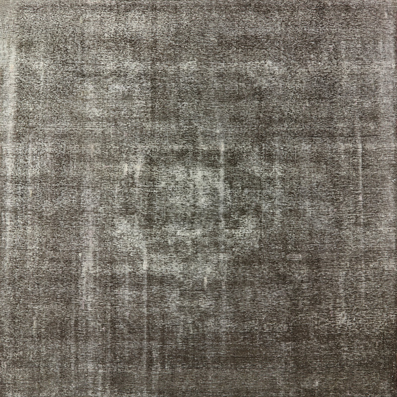 Tapis brun à motif oriental, Carré 6 pi