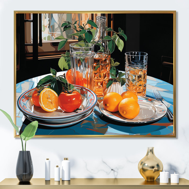 Cocktails Symphony I - Food & Beverage Wall Art Prints, Cadre flottant doré, H 12 po x l 20 po x P 1 po