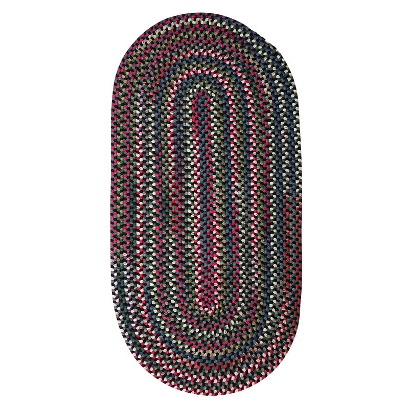 Tapis réversible Roxborough Park - satin noir, Rond 4 pi
