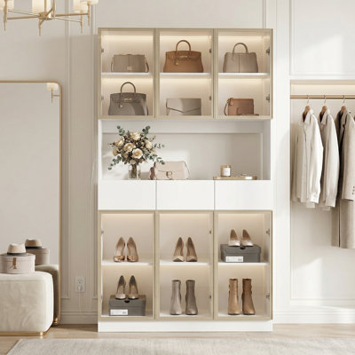 Système de garde-robe à 6 portes avec 3 tiroirs