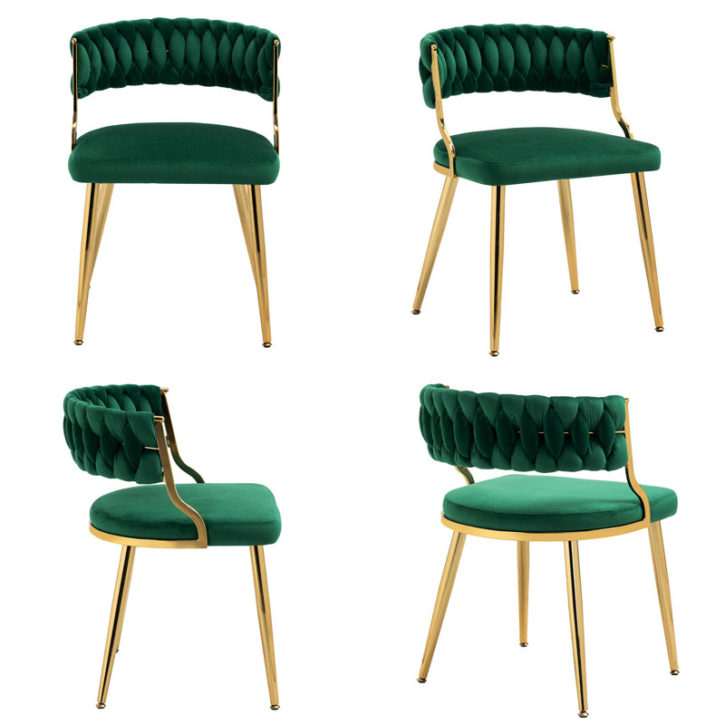 Christal Upholstery Dining Chair, Dark Green