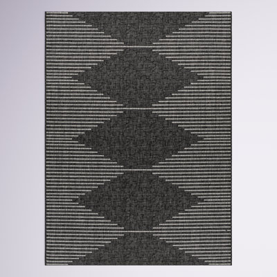 Tapis noir à motif géométrique Abdulazeez