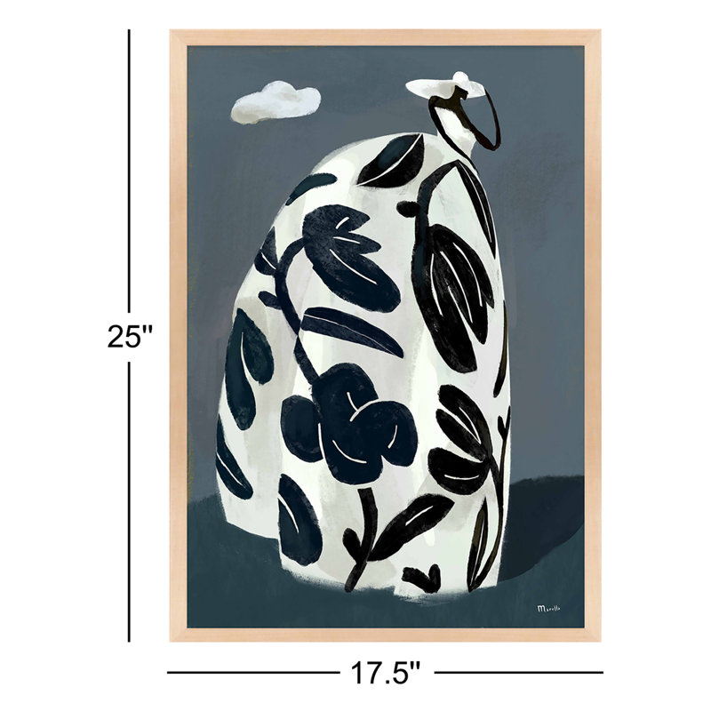 Storm & Beach Dresses Print by Marco Marella For Studio M, 25" H x 17.5" W, Maple Paper Framed