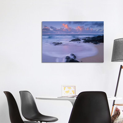 Rolling Waves at Dusk at Sandy Beach, Oahu, Hawaii 1 Piece Wrapped Canvas Wall Art