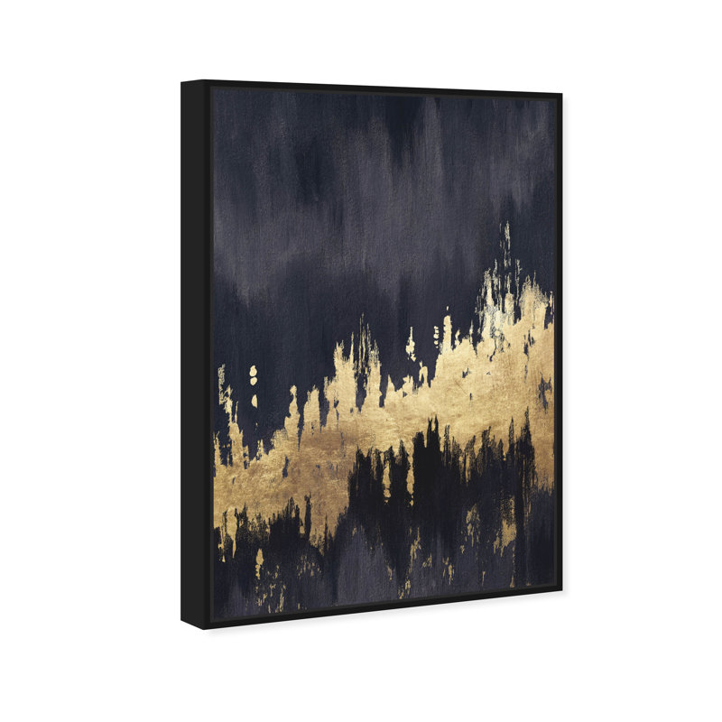 «Abstract Late Night Sky» par Oliver Gal, reproduction d'art graphique sur toile, H 54 po x l 36 po x P 1,5 po, Cadre noir