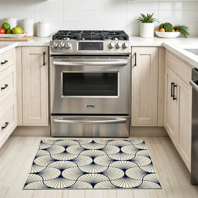 White Machine Washable,Seamless Vintage of Art Deco Style Shell Chinese Glamour Asian Indoor Area Rug