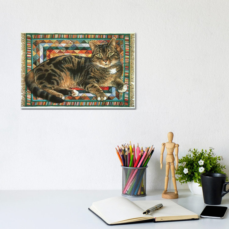 Octopussy On Triangles by Ivory Cats - Wrapped Canvas Print, 20.32 cm H x 30.48 cm W