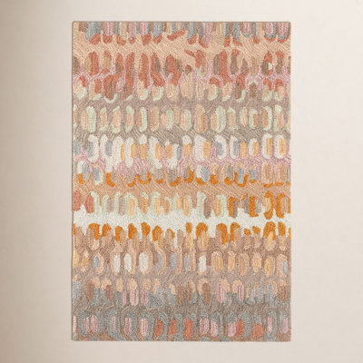 Paint Chip Stone Hand Micro Hooked Wool Rug