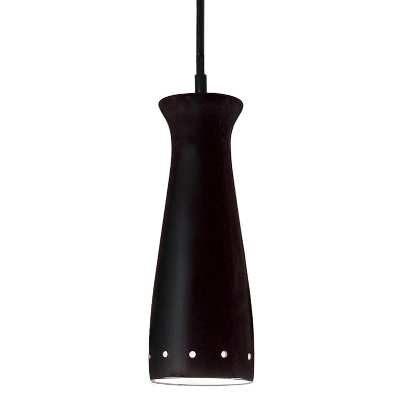 Luminaire suspendu 1 lumière del simple Shiflett, Noir ardoise