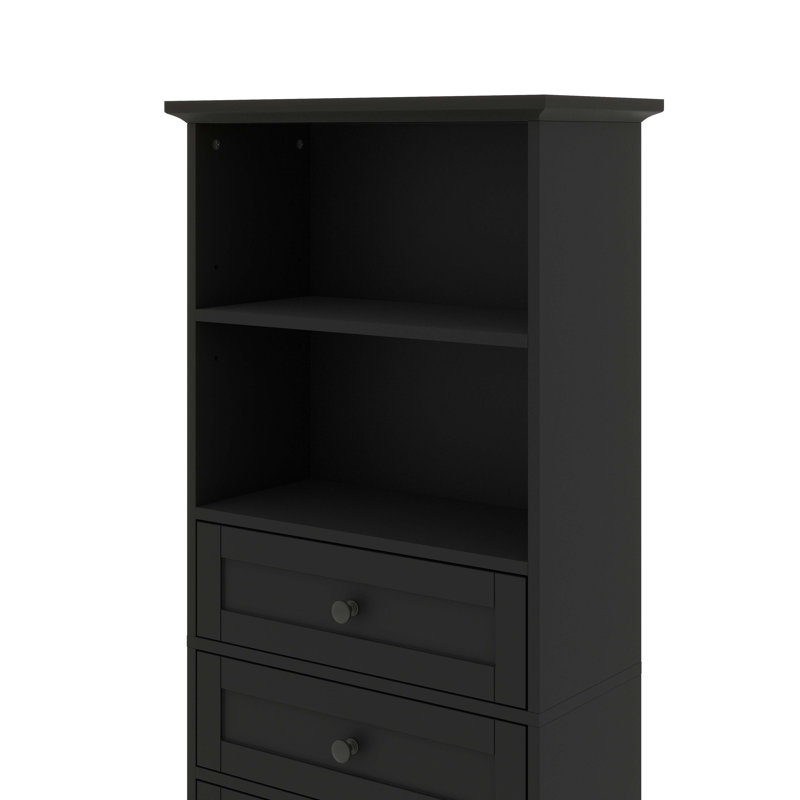 Grande armoire de rangement avec 3 tiroirs et tablettes réglables, panneau de fibres à densité moyenne peint, convenant à la salle de bain, au bureau, à l’intérieur et à l’intérieur