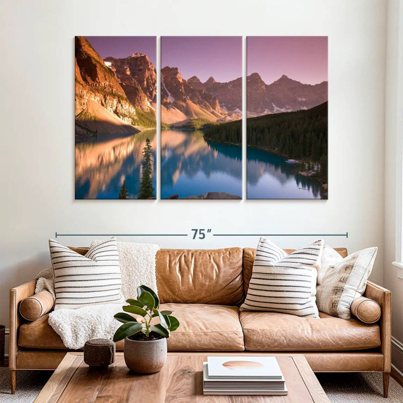 Coucher de soleil idyllique à Banff, H 42 po x l 65 po