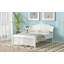 Lit plateforme simple en bois avec tête de lit, blanc-1671904479