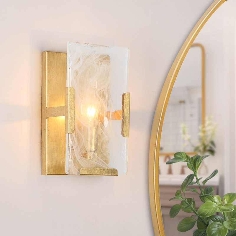 Truet 1 - Light Dimmable Gold Flush Mount Sconce
