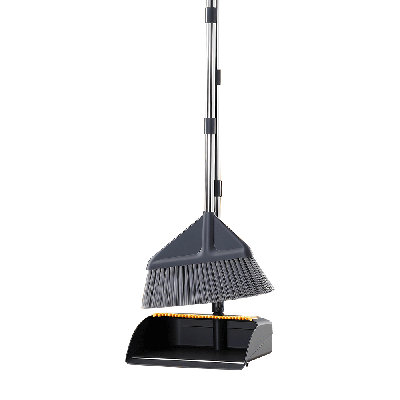 JOYBOS Grey Long-Handle Broom and Dustpan Set