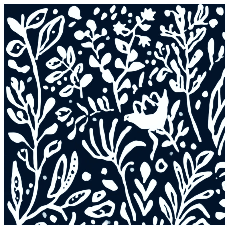 Couvertures monochromes botaniques, L 60 po x H 80 po