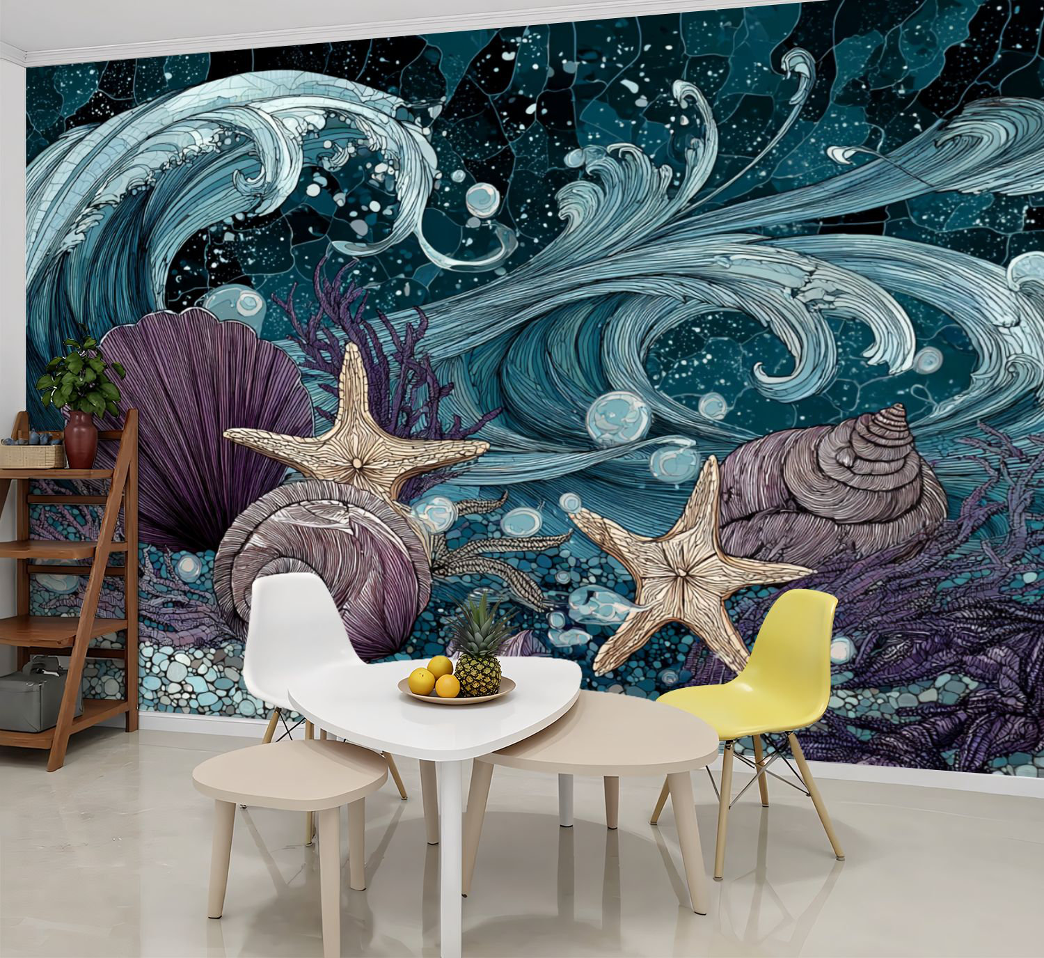 Red Barrel Studio® Coastal Peel and Stick Wallpaper Intricate Stained ...