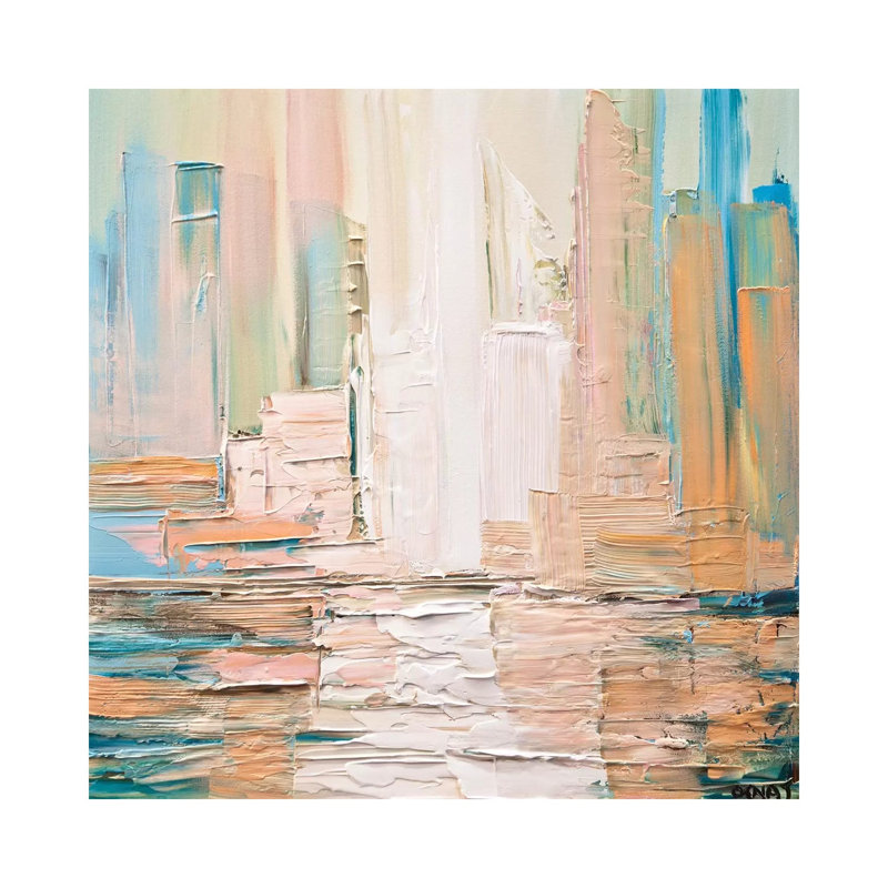 City Skyline 1 Piece Wrapped Canvas Painting, 66.04cm H x 66.04cm W x 1.91cm D
