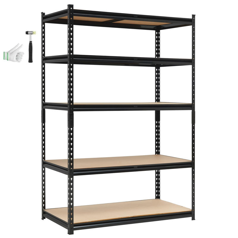 Étagères de garage robustes, 5 tablettes de rangement réglables à 5 niveaux, 3 000 lb de charge, étagères de garage réglables, étagères de rangement en métal pour la remise, le sous-sol