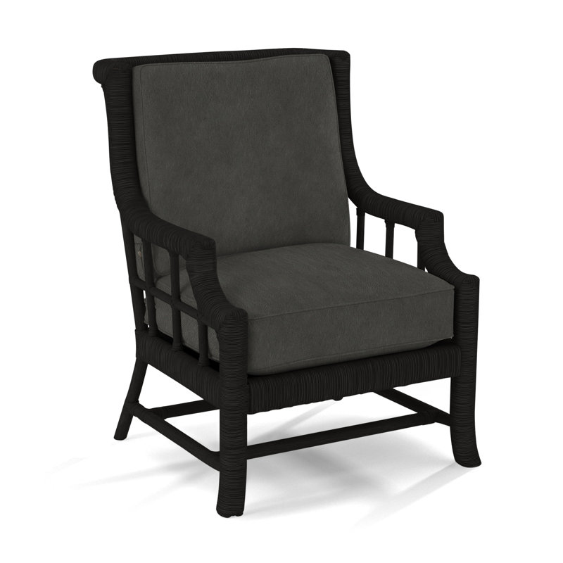 Lafayette Armchair, Green and Blue Stripe; 0252-54, Antique Black