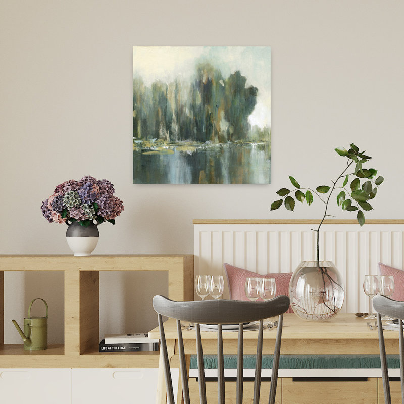 «Treeline I» texturé, art contemporain contemporain, H 18 po x l 18 po