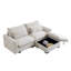 Canapé modulaire en velours côtelé confortable pour le salon avec coussins et accoudoirs ronds, canapé-lit en velours côtelé moderne avec repose-pieds profonds et repose-pieds (2 places)-674243618-674243631
