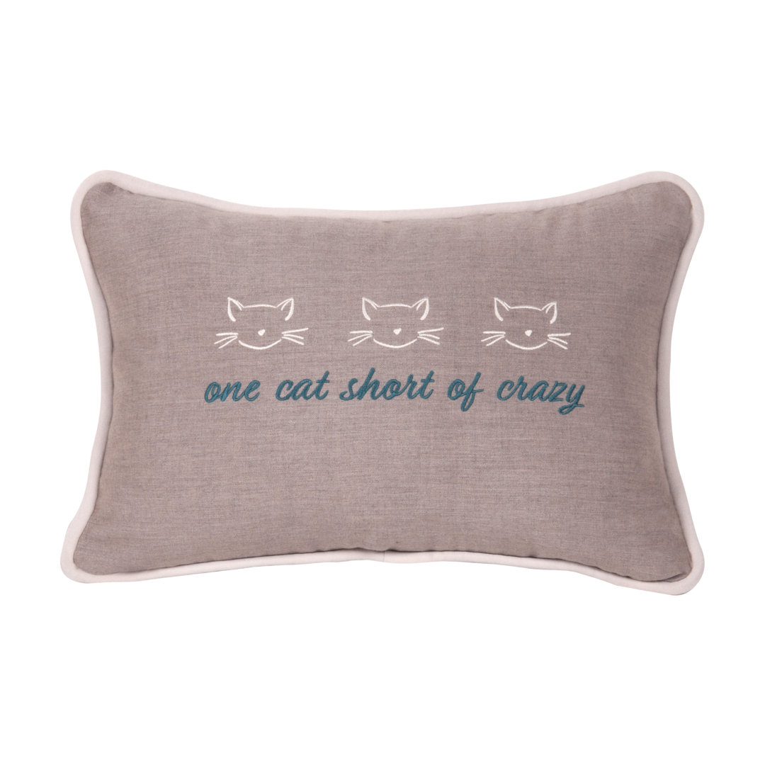Accessories One Cat Short Of Crazy Sunbrella® Lumbar Pillow Inspired Visions