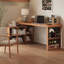 Bureau de direction en bois massif en forme de L, bureau-118614640