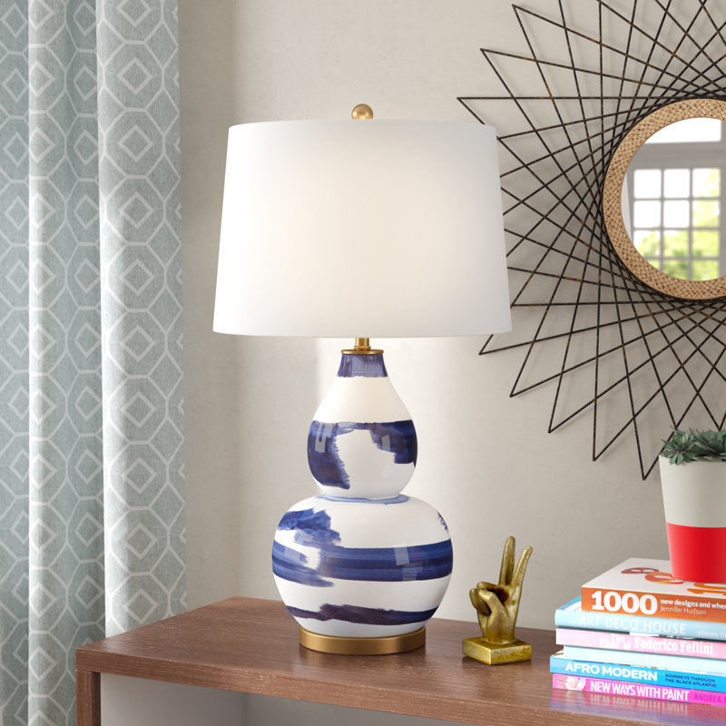 Pecora Ceramic Table Lamp, Blue / Gold