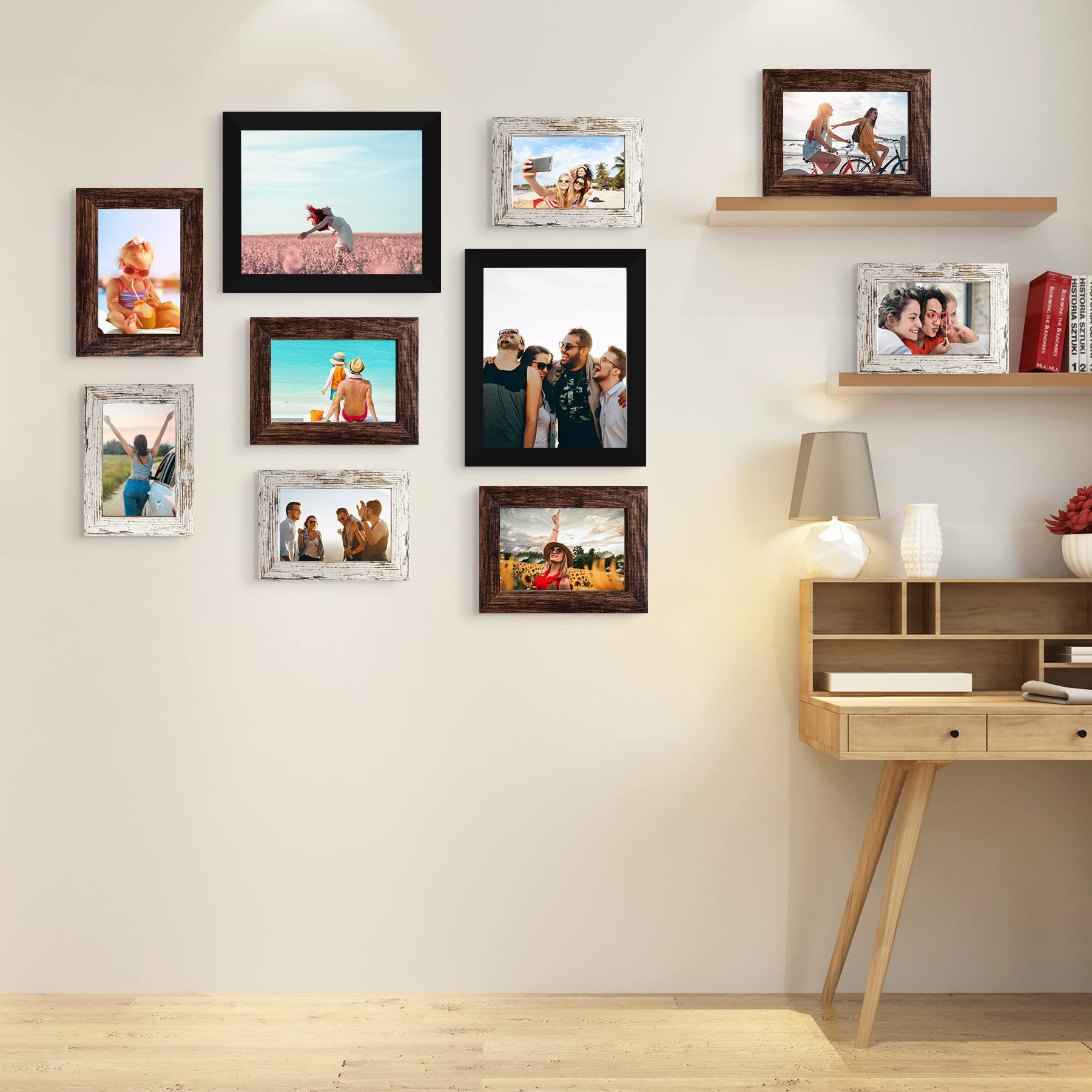 Latitude Run® Yuleni Solid Wood Picture Frame - Set of 10 | Wayfair