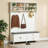 Coat Rack Tree with Storage Space,Entryway Hall Tree,Chic Hall Tree
