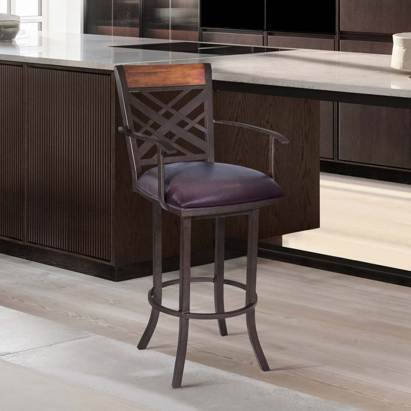 Tabouret de bar moderne avec base minimaliste en acier inoxydable