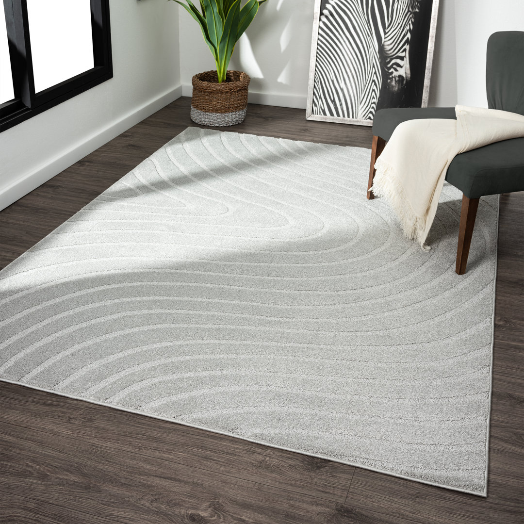 Modern Geometric Wave Area Rug Orren Ellis Rug 