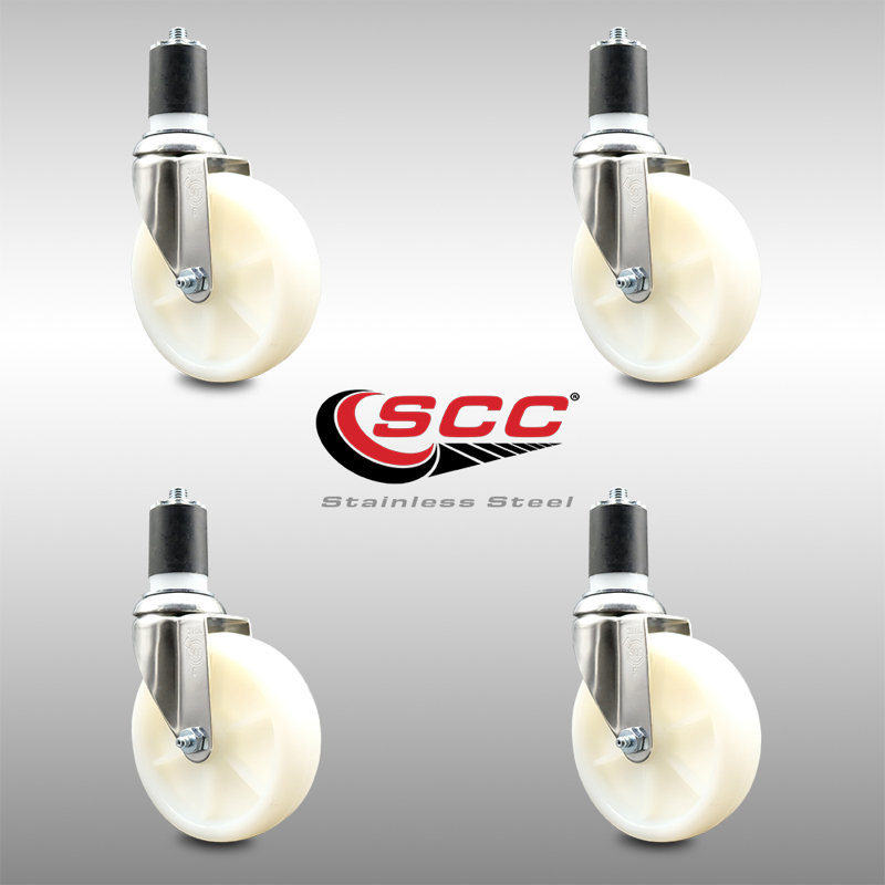 Roulettes pivotantes, H 5 po x l 5 po