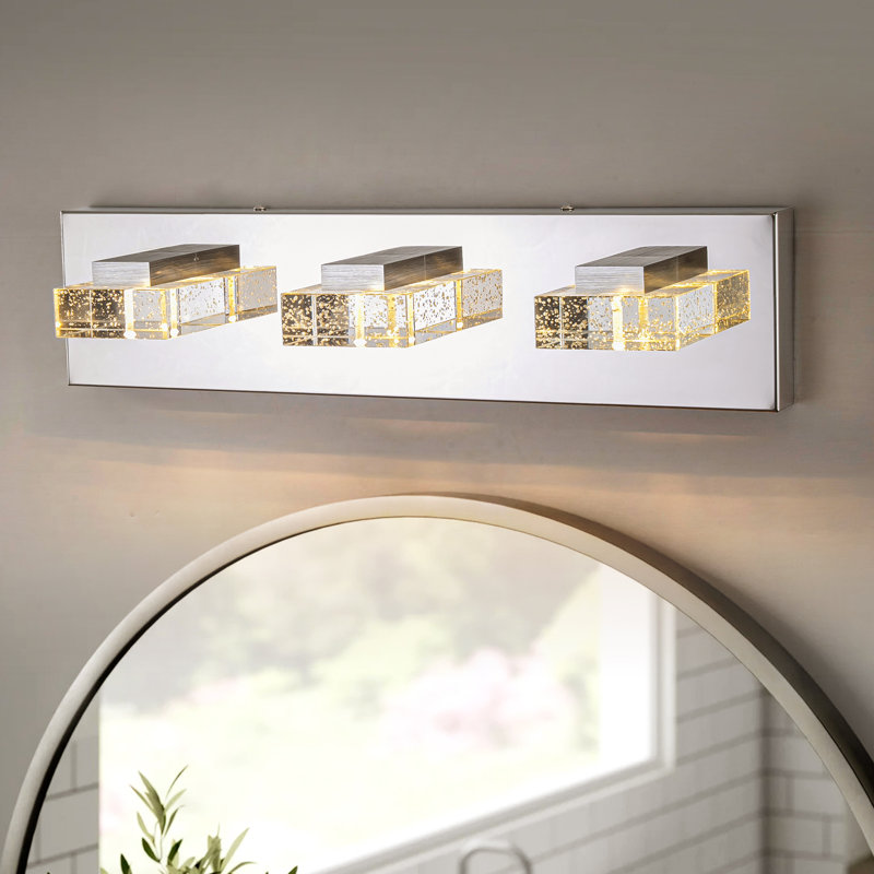 Éclairage pour salle de bain à intensité variable en cristal 3 lumières Cortlyn