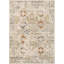 Tapis rétro délavé rétro à motif médaillon floral traditionnel oriental crème beige-39782116