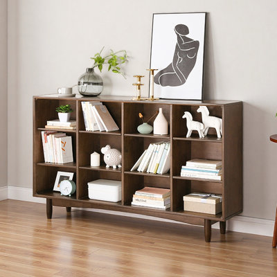 Guillen 35.04'' H x 59.06'' W Solid Wood Bookcase