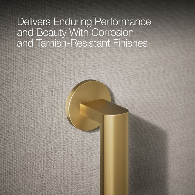 Components™ 18-In Grab Bar, 18" W, Vibrant Brushed Moderne Brass