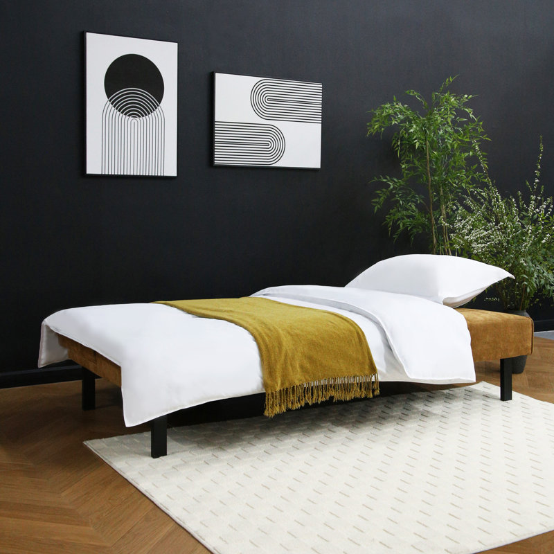 3 Seater Linen Sofa Bed, Brown
