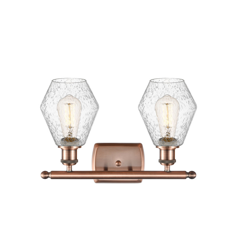 2 - Light Dimmable Vanity Light, Seedy, Antique Copper