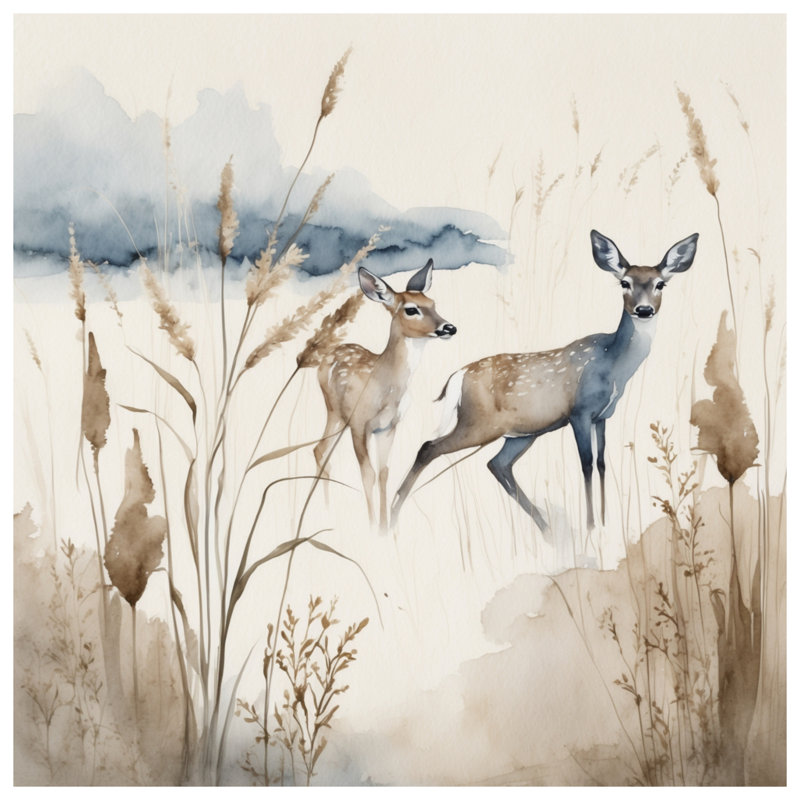 Tapis de bain cerf dans une prairie, L 34 po x L 21 po