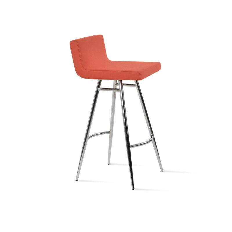 Tabouret Dallas Galata 008, Tabouret de comptoir (siège d'une hauteur de 25,5, Rouge d’époque, Noir