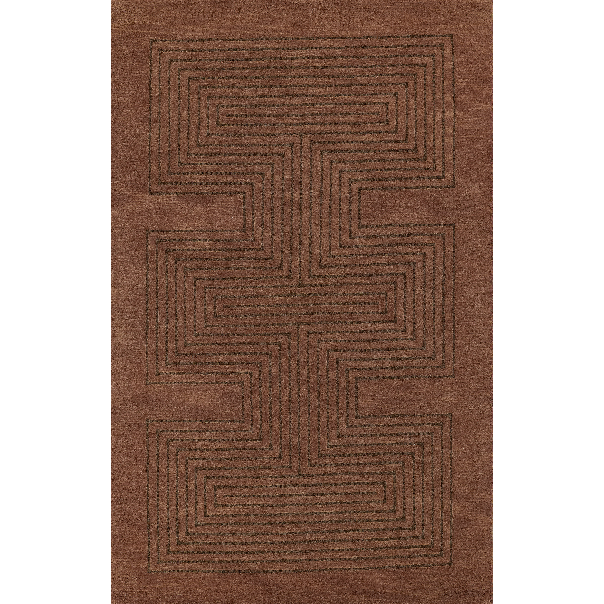 Orlie Hand Tufted Wool Brown Rug, Brown, Rectangle 2' x 3'
