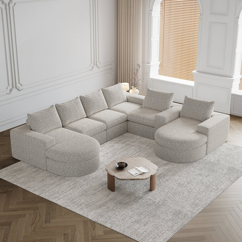 Canapé modulaire Chenille Cloud, Chenille beige