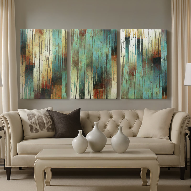 Digital Intrusion II  -Custom Wrapped Gallery Canvas - 3 Pieces, 36" H x 72" W